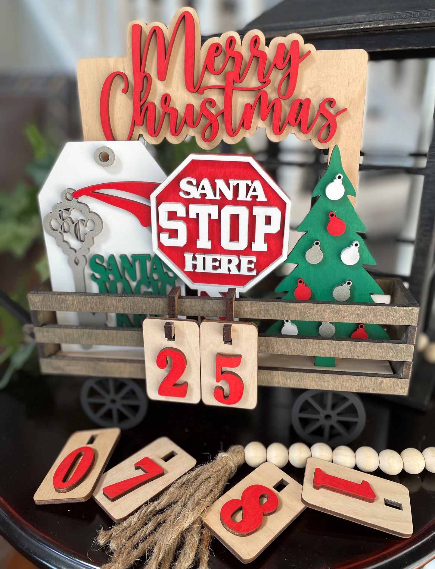 Christmas Countdown Interchangeable Wagon/Crate/Raised Shelf Sitter Insert