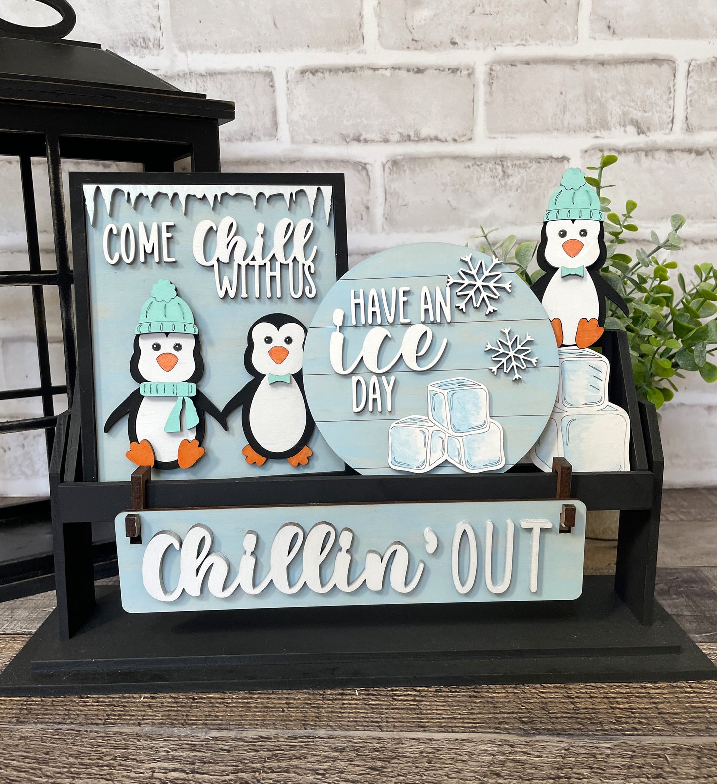 Chillin' Penguins Interchangeable Wagon/Crate/Raised Shelf Sitter Insert