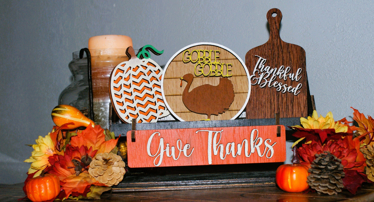 Thanksgiving Interchangeable Wagon/Crate/Raised Shelf Sitter Insert