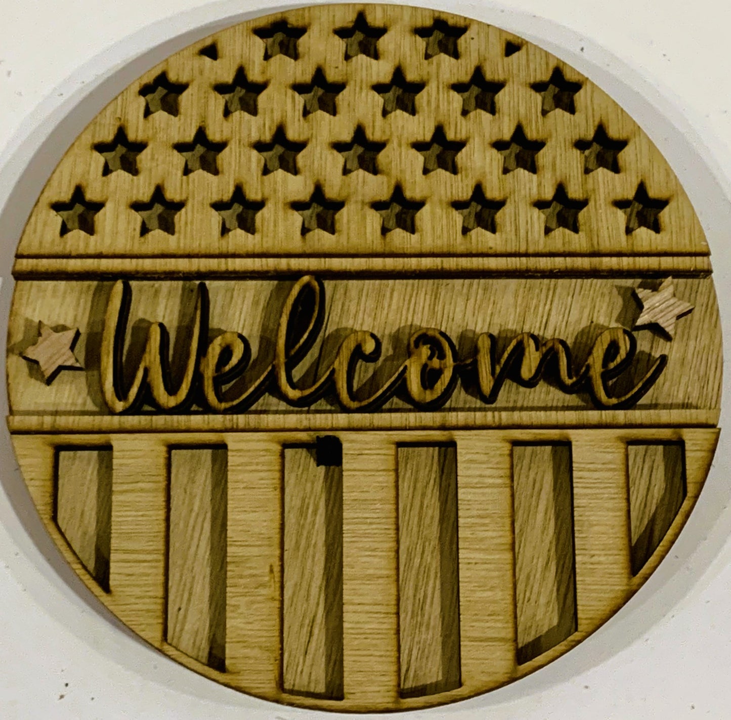 Patriotic USA Flag Welcome Door Hanger