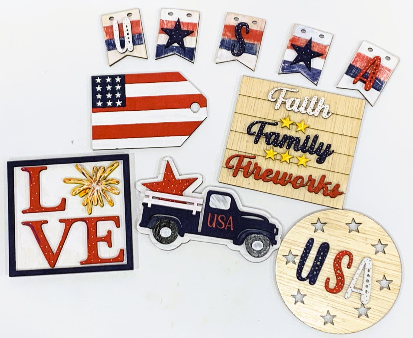 4th of July Tiered Tray Decor DIY Set