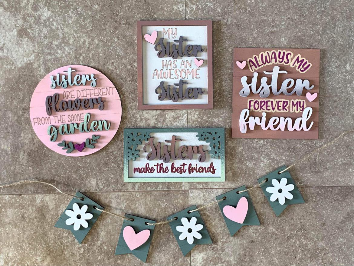 Sister Tiered Tray Decor DIY Set